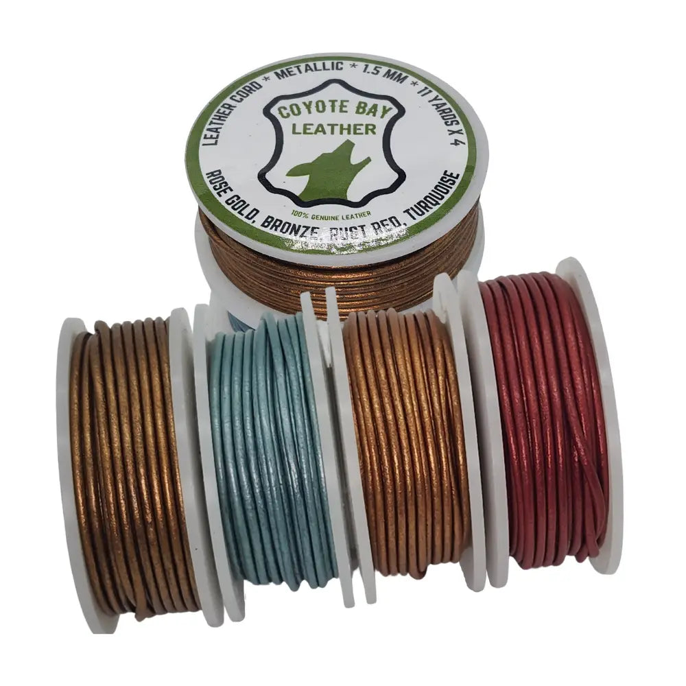 2mm leather cord metallic