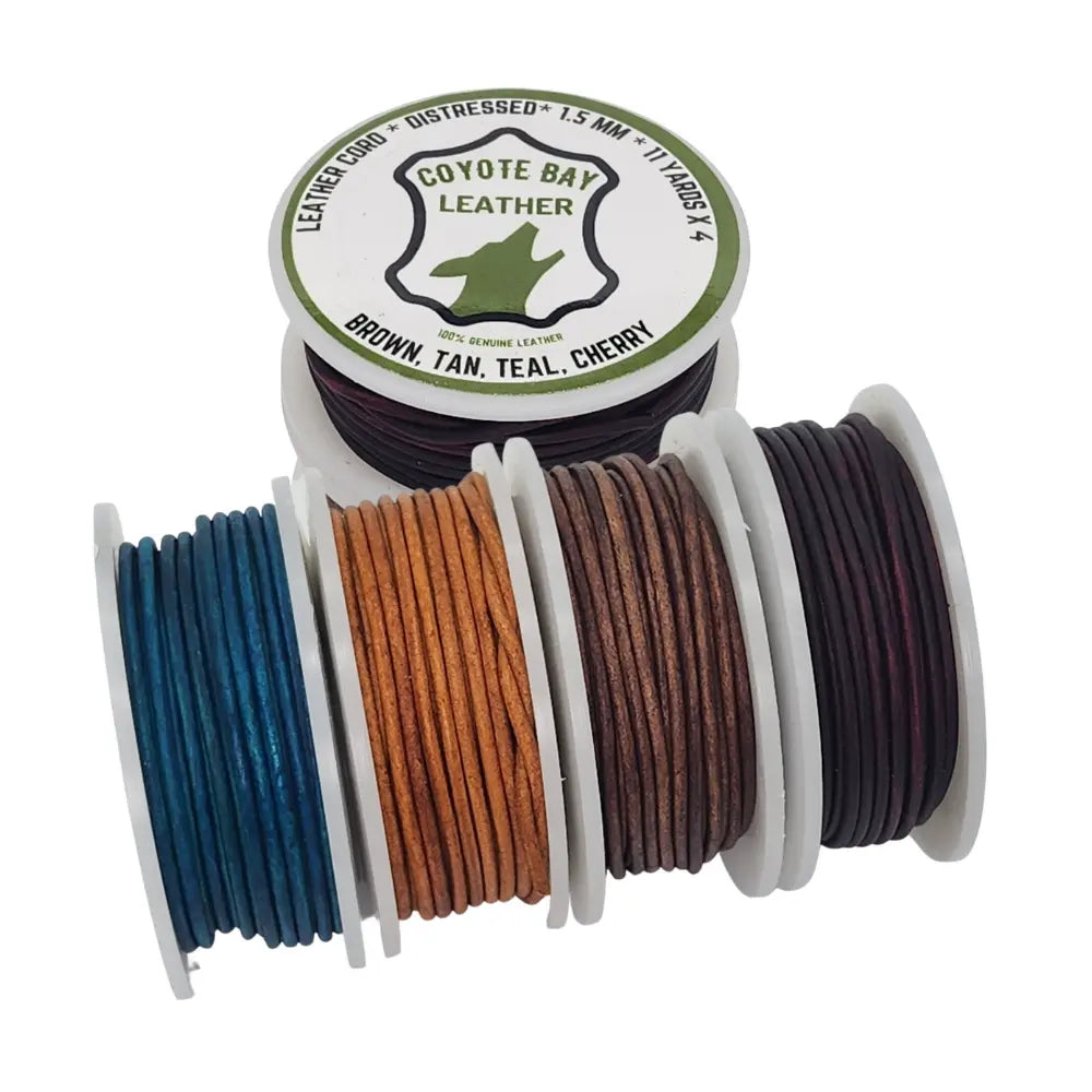 round distressed leather cord