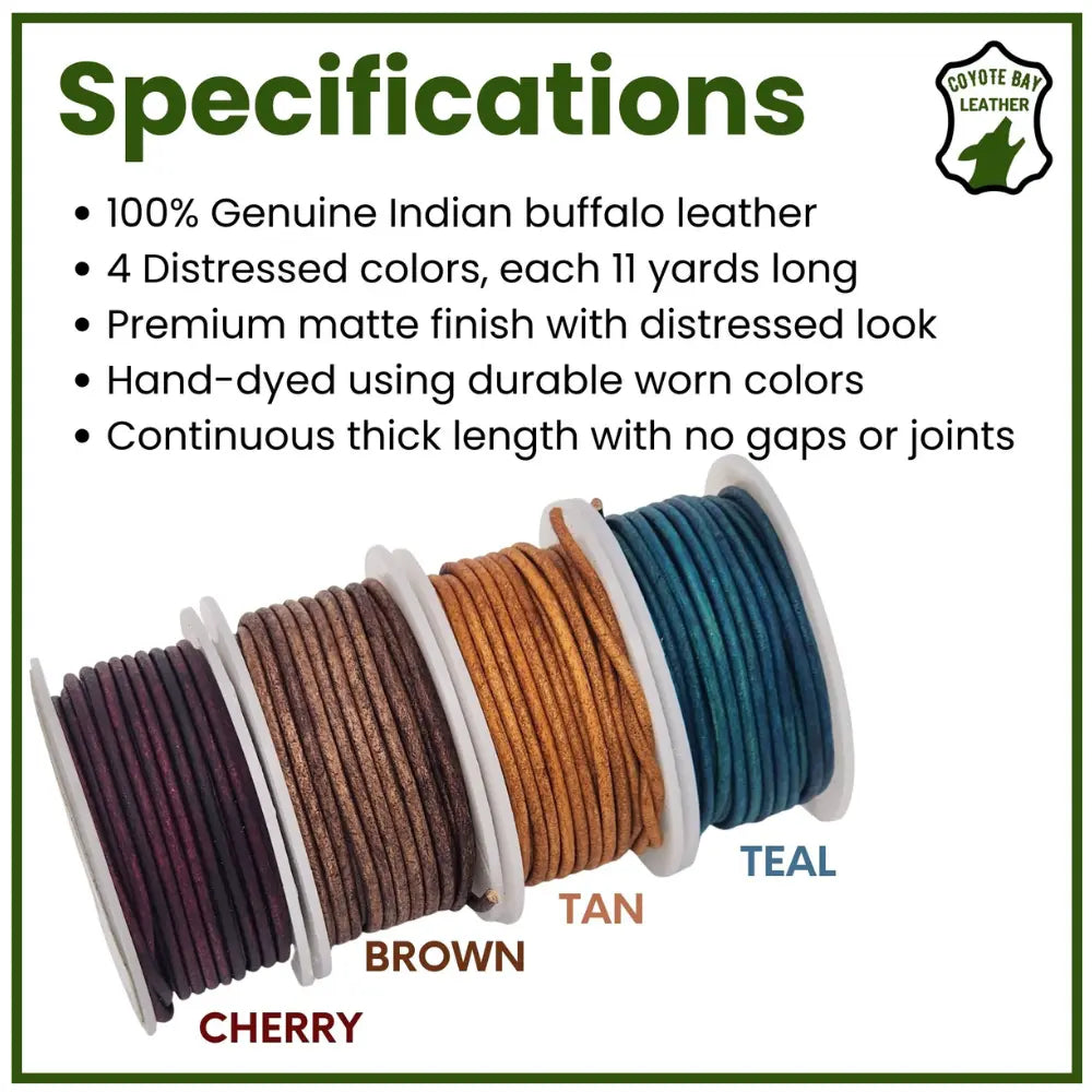 Analyzing image round distressed leather cord features