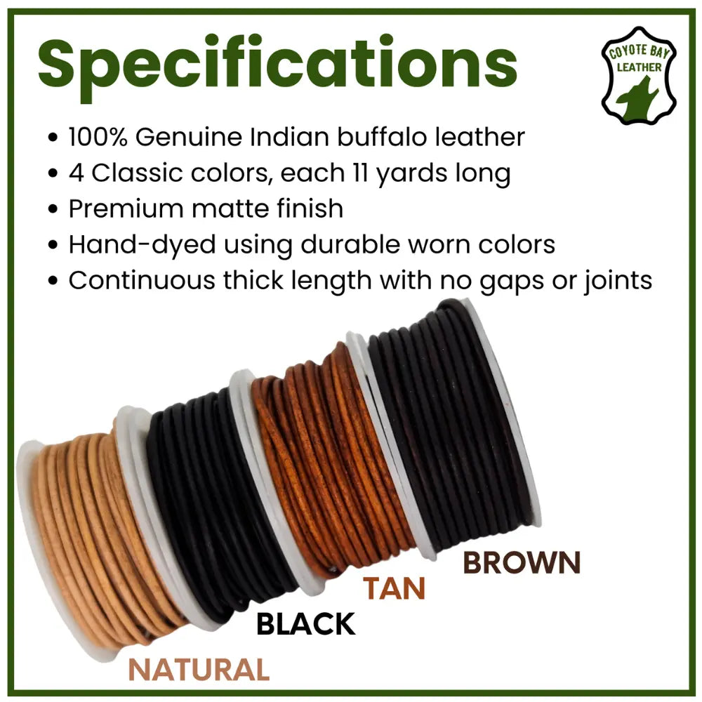 round leather cord features
