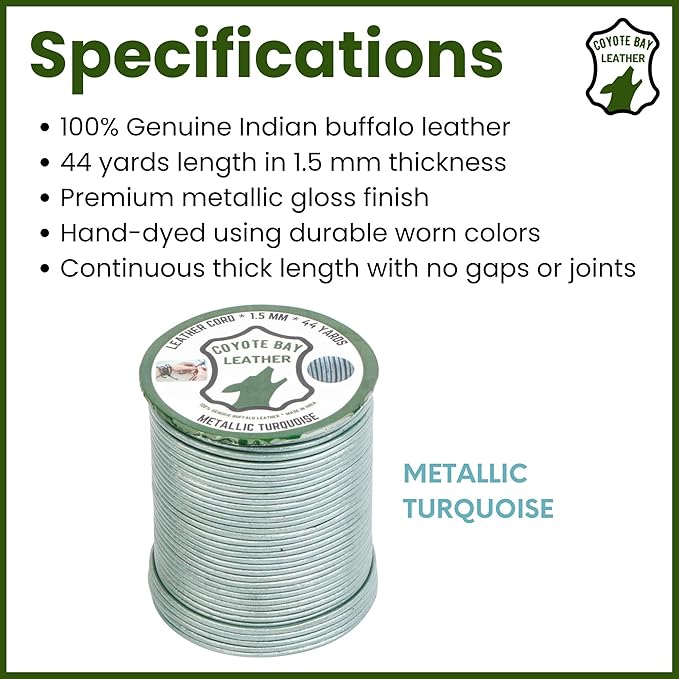 Round Leather Cord Metallic Colors