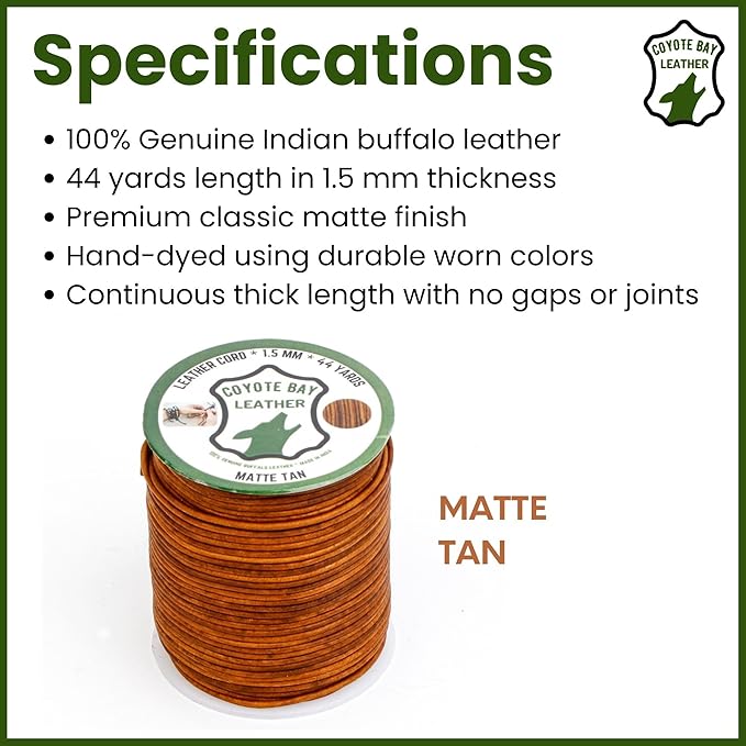 Round Leather Cord in 4 Shades of Brown