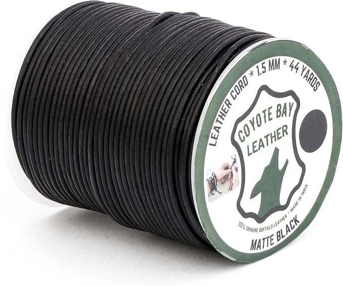 Round Leather Cord Classic Matte Finish, 4 Colors