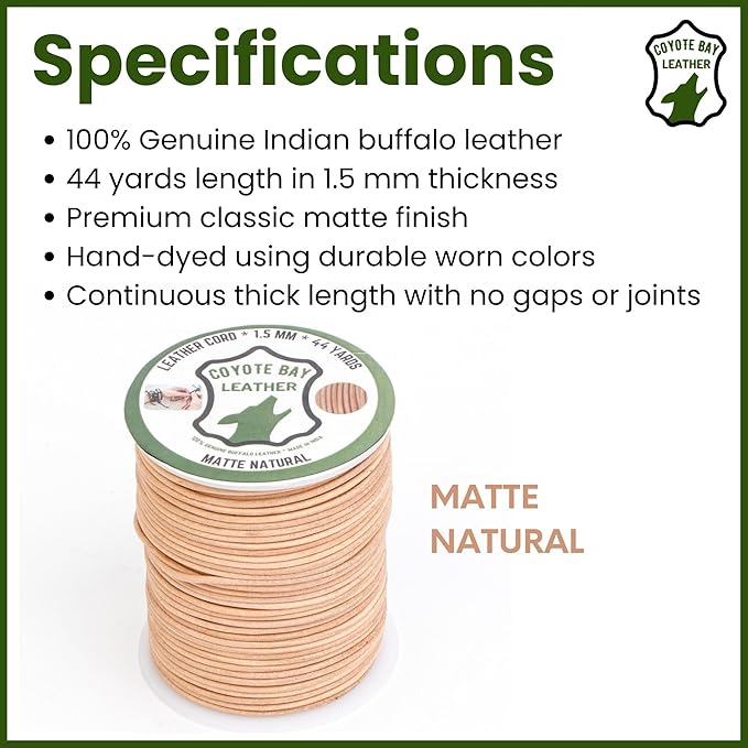 Round Leather Cord in 4 Shades of Brown