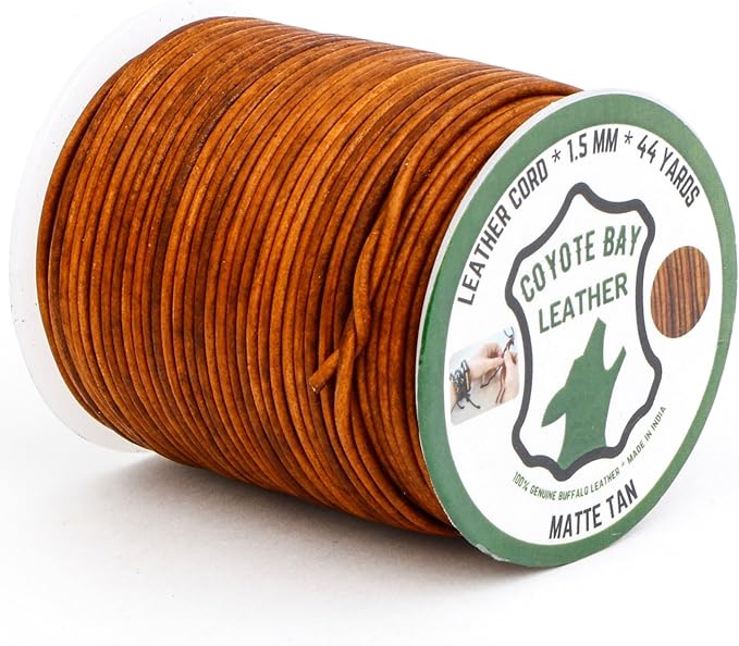 Round Leather Cord Classic Matte Finish, 4 Colors