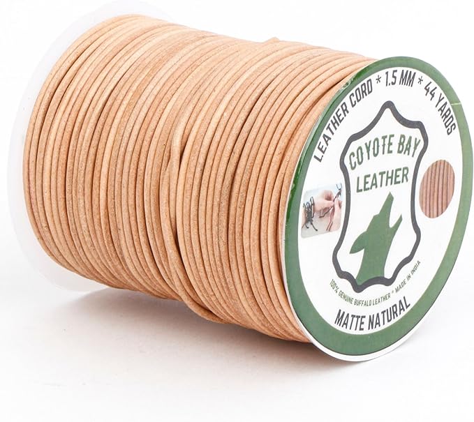 Round Leather Cord Classic Matte Finish, 4 Colors