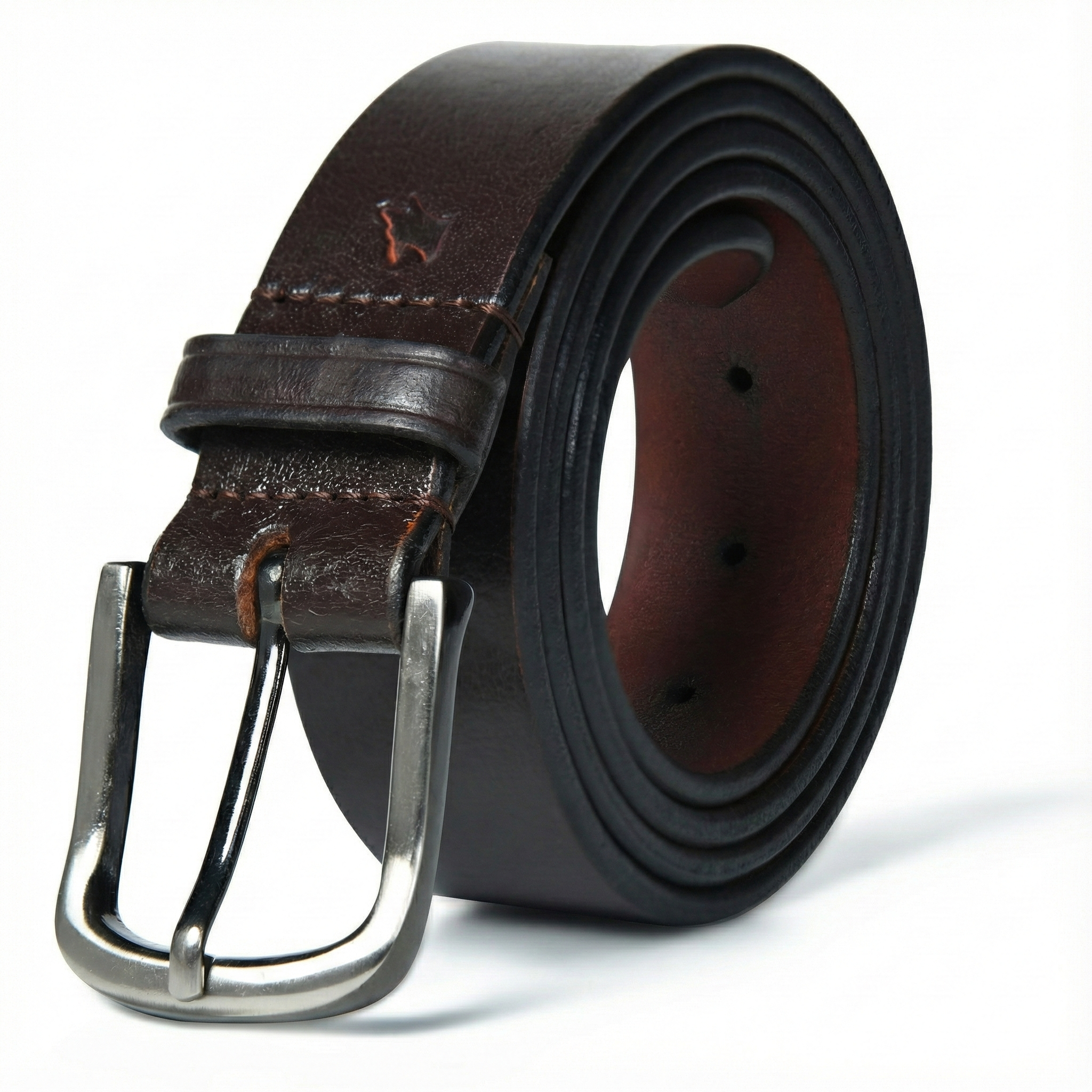 Bisonzo Mens Premium Full Grain Thick Leather Belt for Everyday Use