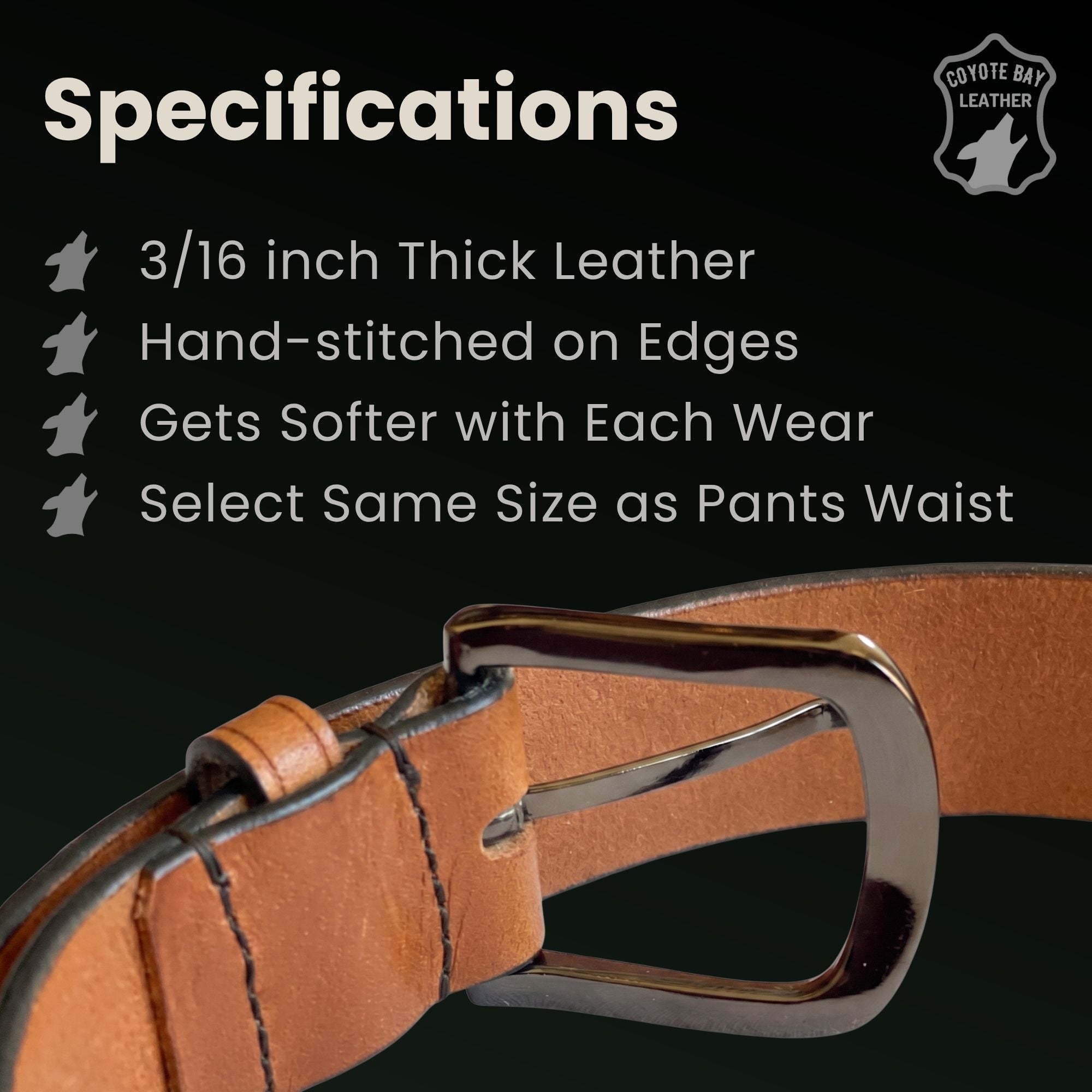 Bisonzo Mens Premium Full Grain Thick Leather Belt for Everyday Use