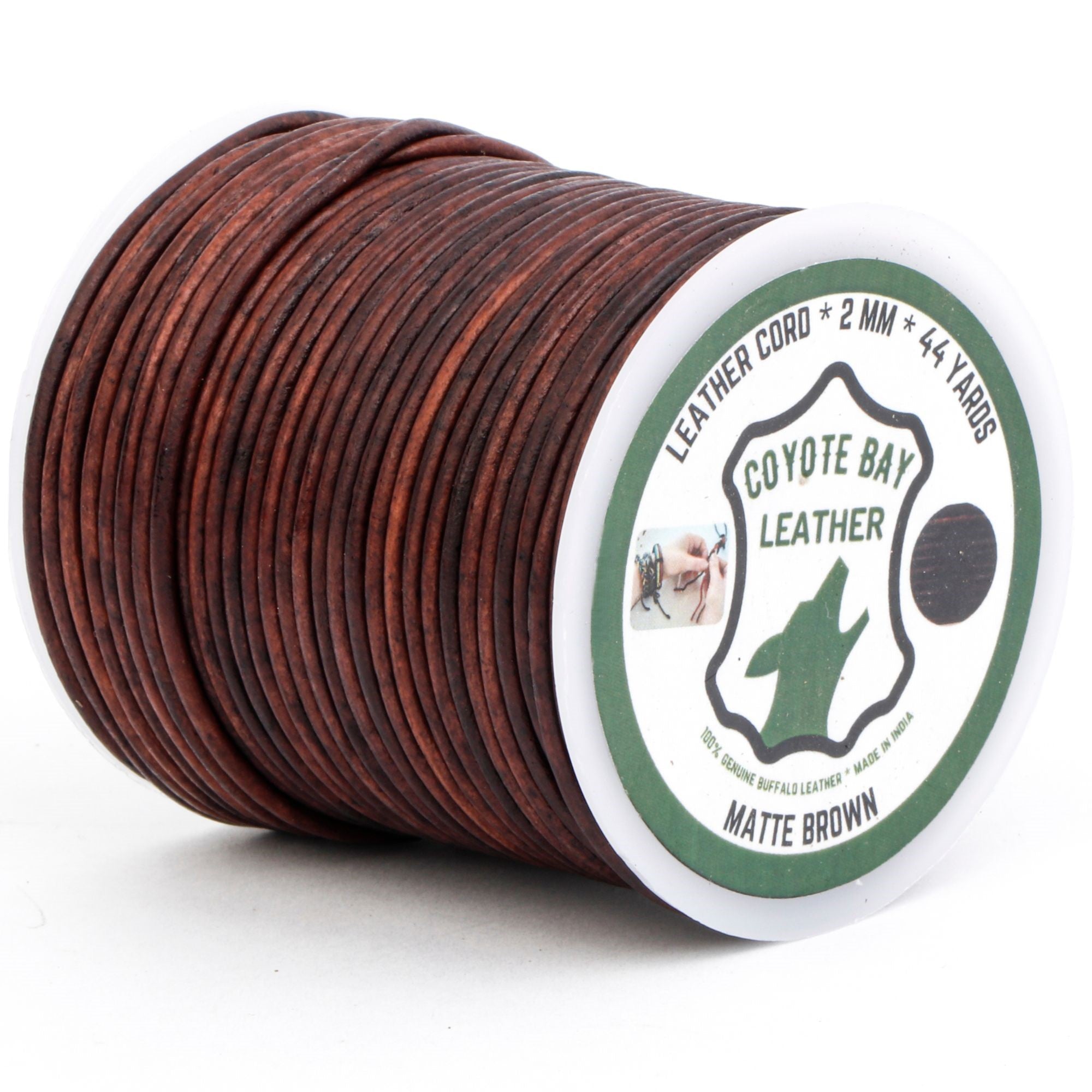 Round Leather Cord Classic Matte Finish, 4 Colors