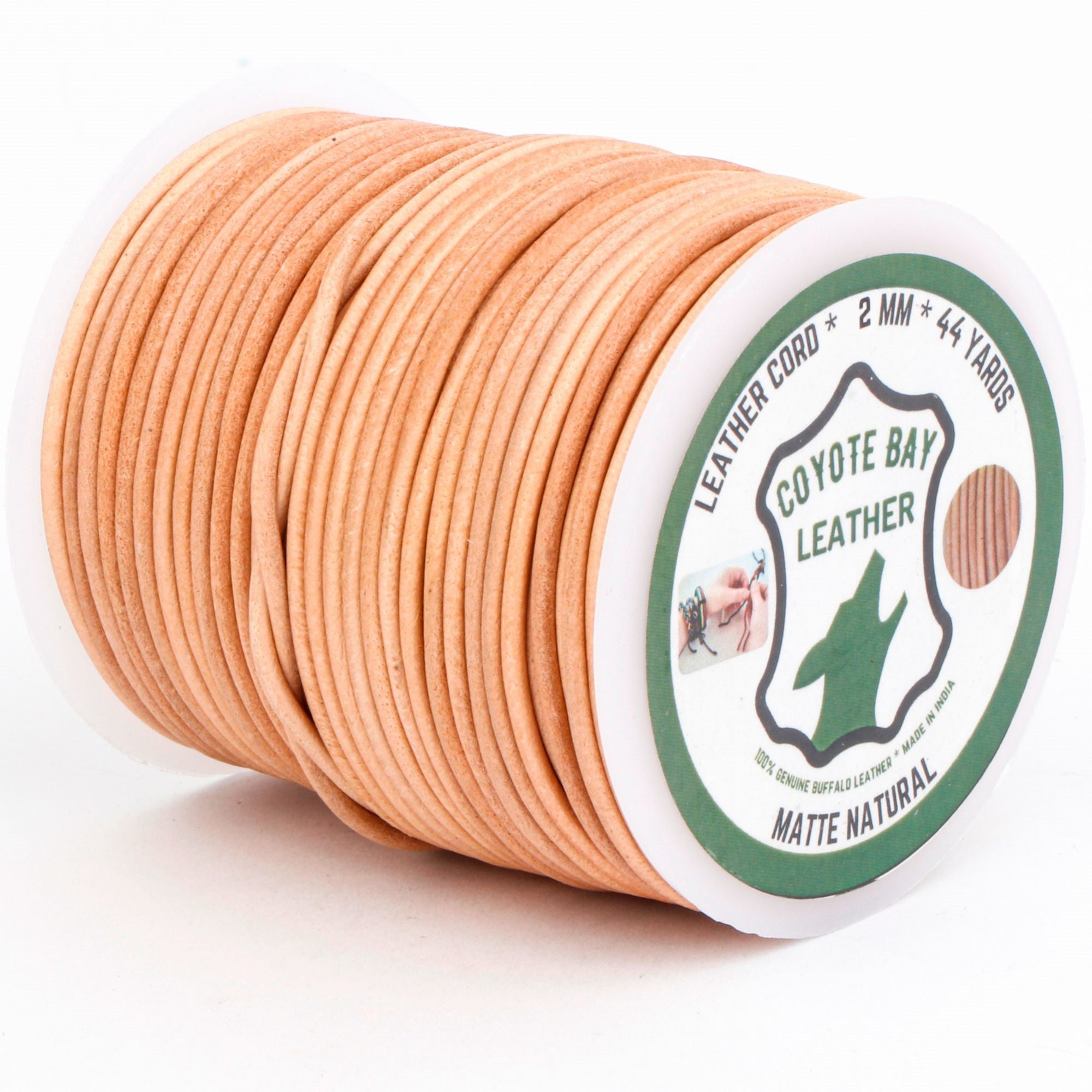 Round Leather Cord Classic Matte Finish, 4 Colors