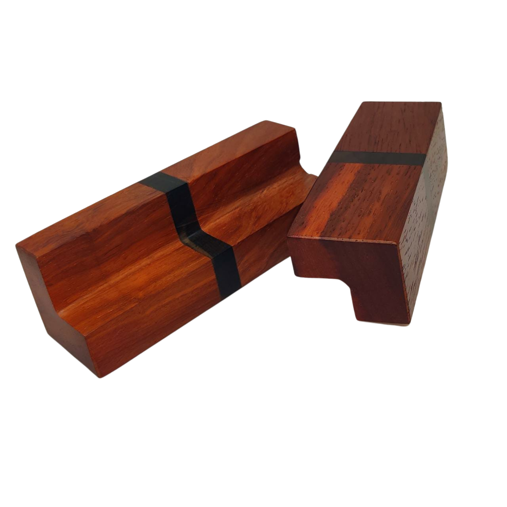 Handmade Wood Drawer Pulls, Padauk and Ebony, Pack of 2