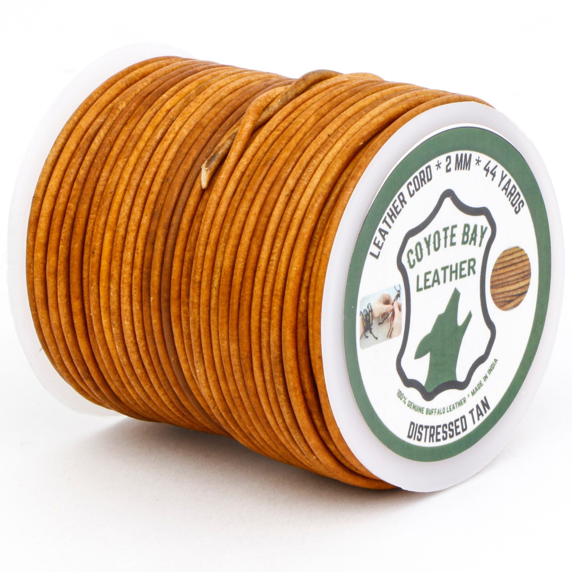 Round Leather Cords Distressed, 4 Colors: Brown, Tan, Teal, and Cherry